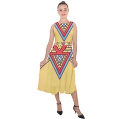 Mandala Sun Midi Tie-back Chiffon Dress