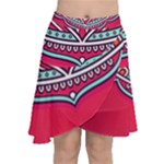 Mandala red Chiffon Wrap Front Skirt