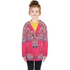 Mandala Red Kids  Double Breasted Button Coat