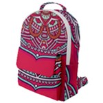 Mandala red Flap Pocket Backpack (Small)