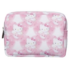 Hello Kitty Pattern, Hello Kitty, Child, White, Cat, Pink, Animal Make Up Pouch (medium) by nateshop