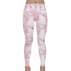 Hello Kitty Pattern, Hello Kitty, Child, White, Cat, Pink, Animal Lightweight Velour Classic Yoga Leggings by nateshop