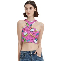 Hello Kitty, Cute, Pattern Cut Out Top by nateshop