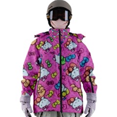 Hello Kitty, Cute, Pattern Women s Zip Ski And Snowboard Waterproof Breathable Jacket by nateshop