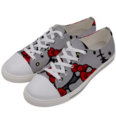 Hello Kitty, Pattern, Red Men s Low Top Canvas Sneakers by nateshop