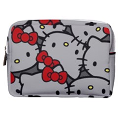 Hello Kitty, Pattern, Red Make Up Pouch (medium) by nateshop