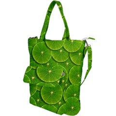 Lime Textures Macro, Tropical Fruits, Citrus Fruits, Green Lemon Texture Shoulder Tote Bag by nateshop