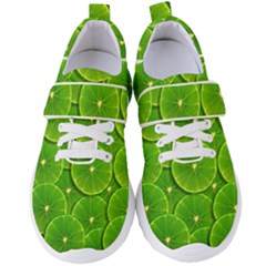 Lime Textures Macro, Tropical Fruits, Citrus Fruits, Green Lemon Texture Women s Velcro Strap Shoes by nateshop