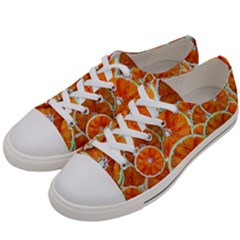 Oranges Patterns Tropical Fruits, Citrus Fruits Men s Low Top Canvas Sneakers by nateshop