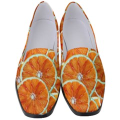 Oranges Patterns Tropical Fruits, Citrus Fruits Women s Classic Loafer Heels by nateshop
