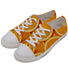 Oranges Textures, Close-up, Tropical Fruits, Citrus Fruits, Fruits Men s Low Top Canvas Sneakers by nateshop