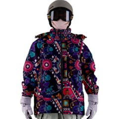 Pattern, Ornament, Motif, Colorful Women s Zip Ski And Snowboard Waterproof Breathable Jacket by nateshop