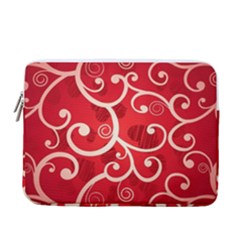 Patterns, Corazones, Texture, Red, 13  Vertical Laptop Sleeve Case With Pocket by nateshop