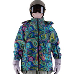Patterns, Green Background, Texture Women s Zip Ski And Snowboard Waterproof Breathable Jacket by nateshop