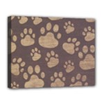 Paws Patterns, Creative, Footprints Patterns Canvas 14  x 11  (Stretched)