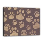 Paws Patterns, Creative, Footprints Patterns Canvas 16  x 12  (Stretched)