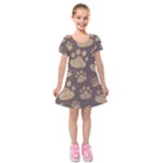Paws Patterns, Creative, Footprints Patterns Kids  Short Sleeve Velvet Dress