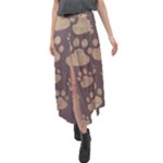 Paws Patterns, Creative, Footprints Patterns Velour Split Maxi Skirt