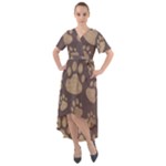 Paws Patterns, Creative, Footprints Patterns Front Wrap High Low Dress