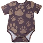 Paws Patterns, Creative, Footprints Patterns Baby Short Sleeve Bodysuit