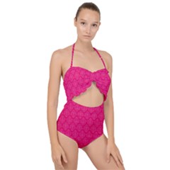 Pink Pattern, Abstract, Background, Bright, Desenho Scallop Top Cut Out Swimsuit by nateshop