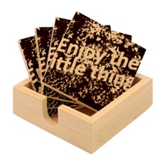 Indulge In Life s Small Pleasures  Bamboo Coaster Set by dflcprintsclothing