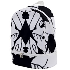 Black Silhouette Artistic Hand Draw Symbol Wb Zip Bottom Backpack by dflcprintsclothing