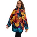 Hibiscus Flowers Colorful Vibrant Tropical Garden Bright Saturated Nature Women s Ski and Snowboard Waterproof Breathable Jacket View3