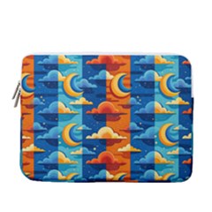 Clouds Stars Sky Moon Day And Night Background Wallpaper 13  Vertical Laptop Sleeve Case With Pocket by Maspions