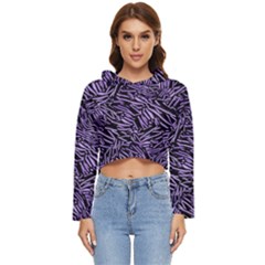 Enigmatic Plum Mosaic Women s Lightweight Cropped Hoodie by dflcprintsclothing