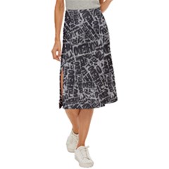 Rebel Life: Typography Black And White Pattern Midi Panel Skirt by dflcprintsclothing