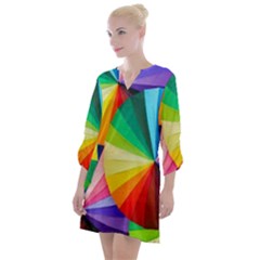 Bring Colors To Your Day Open Neck Shift Dress