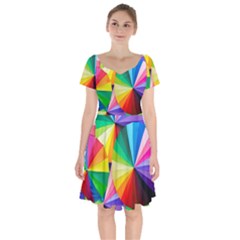 Bring Colors To Your Day Short Sleeve Bardot Dress by elizah032470