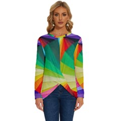 Bring Colors To Your Day Long Sleeve Crew Neck Pullover Top