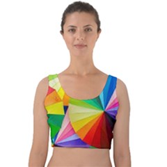 Bring Colors To Your Day Velvet Crop Top by elizah032470