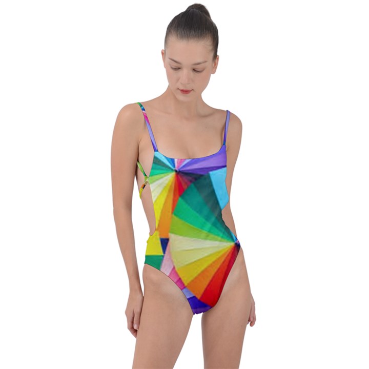 bring colors to your day Tie Strap One Piece Swimsuit