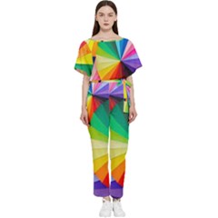 Bring Colors To Your Day Batwing Lightweight Chiffon Jumpsuit by elizah032470