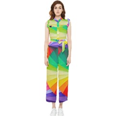 Bring Colors To Your Day Women s Frill Top Chiffon Jumpsuit by elizah032470