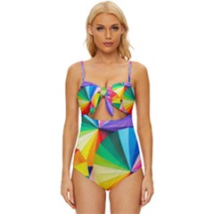 Bring Colors To Your Day Knot Front One-piece Swimsuit by elizah032470