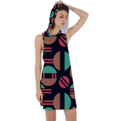 Abstract Geometric Pattern Racer Back Hoodie Dress by Maspions