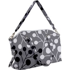 Abstract Nature Black White Canvas Crossbody Bag by Maspions