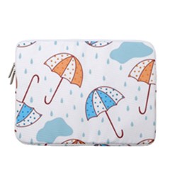Rain Umbrella Pattern Water 15  Vertical Laptop Sleeve Case With Pocket