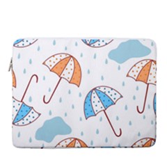 Rain Umbrella Pattern Water 16  Vertical Laptop Sleeve Case With Pocket by Maspions