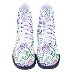 Bloom Nature Plant Pattern Women s High-top Canvas Sneakers by Maspions