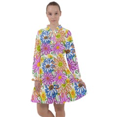 Bloom Flora Pattern Printing All Frills Chiffon Dress