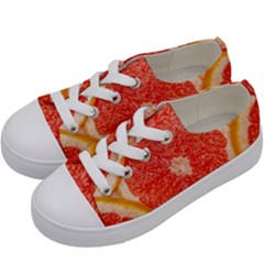 Grapefruit-fruit-background-food Kids  Low Top Canvas Sneakers by Maspions