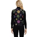 Embroidery Seamless Pattern With Flowers Women s Button Up Puffer Vest View2