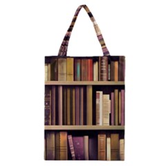 Books Bookshelves Office Fantasy Background Artwork Book Cover Apothecary Book Nook Literature Libra Classic Tote Bag by Posterlux