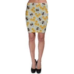 Bees Pattern Honey Bee Bug Honeycomb Honey Beehive Bodycon Skirt by Bedest