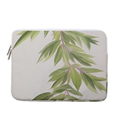 Watercolor Leaves Branch Nature Plant Growing Still Life Botanical Study 13  Vertical Laptop Sleeve Case With Pocket by Posterlux